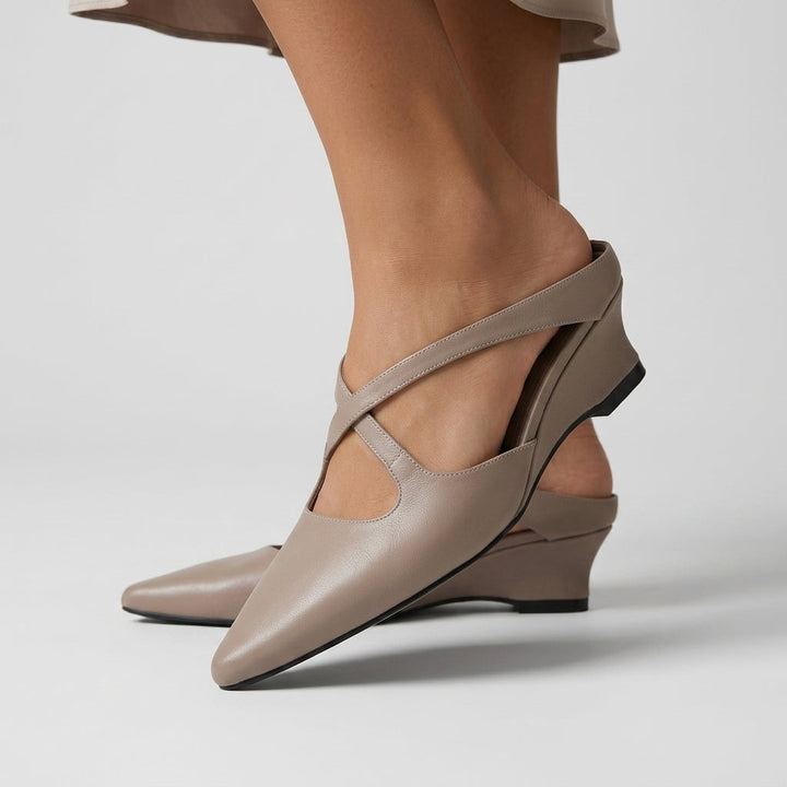 Brooklyn Crisscross Wedge Mule