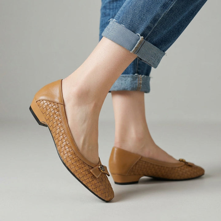 Brooke Handwoven Leather Flat