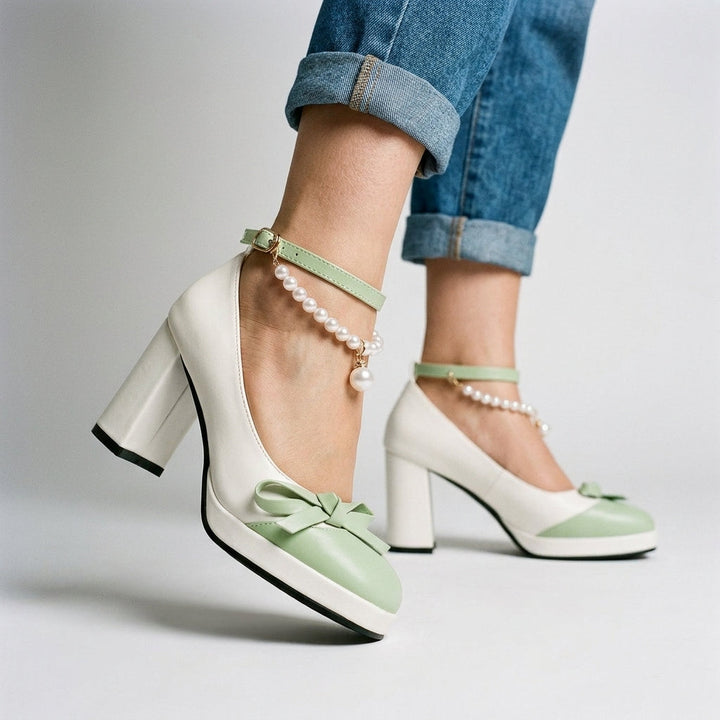 Megan Pearl Ankle Pump