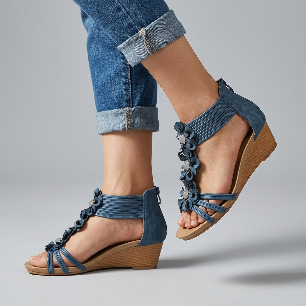 Whitney Floral Wedge Sandal