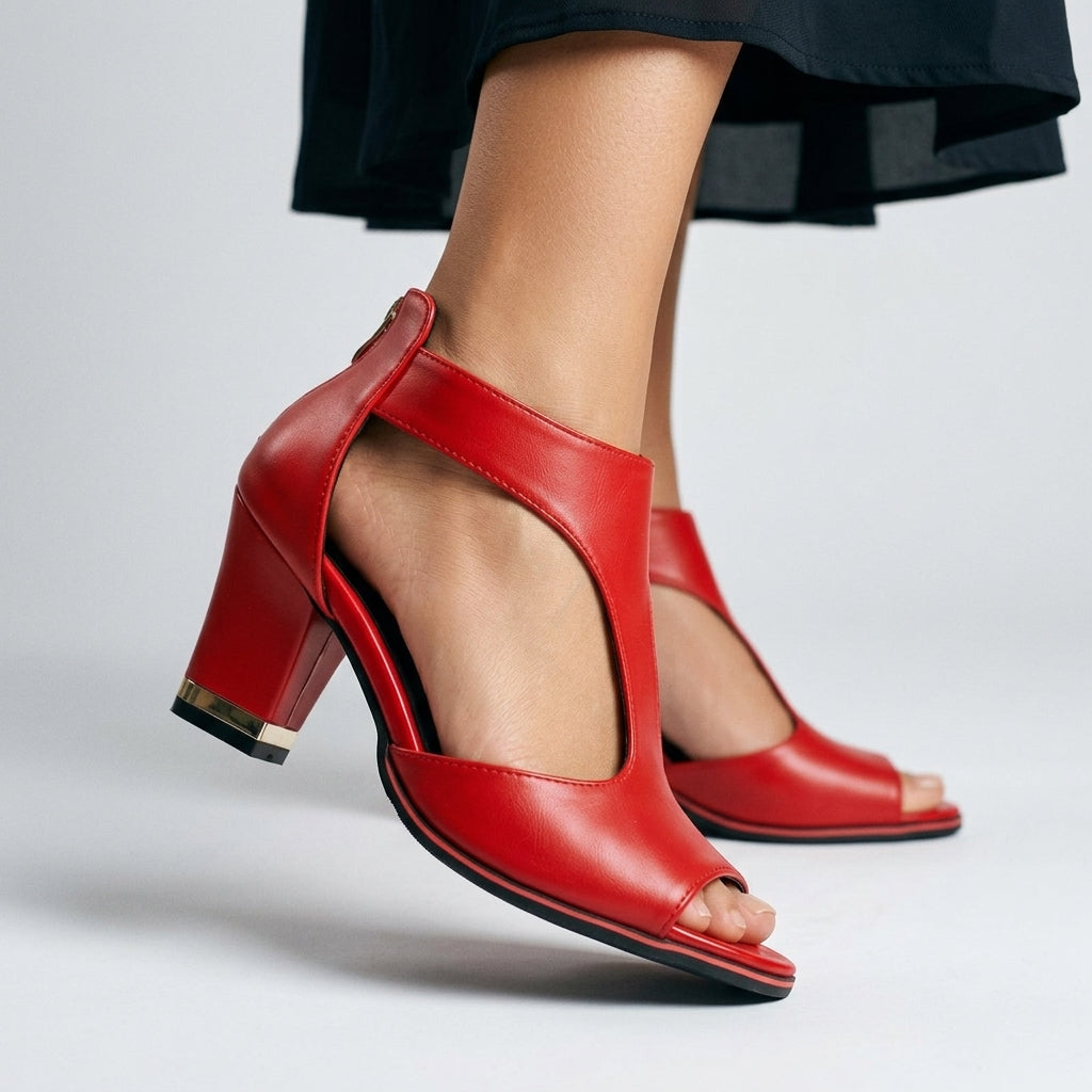 Ashley Cutout Block Heel