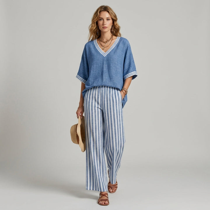 Blake Striped Wide Leg Set