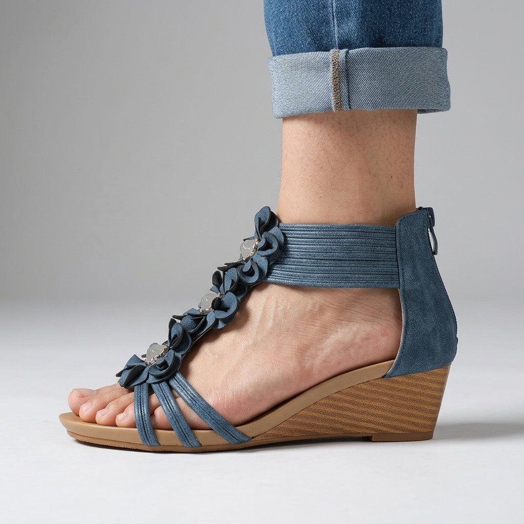 Whitney Floral Wedge Sandal