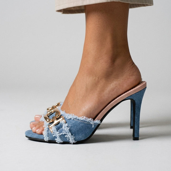 Hailey Frayed Horsebit Heel