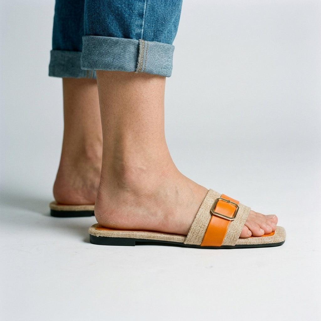 Haley Buckle Slide Sandal