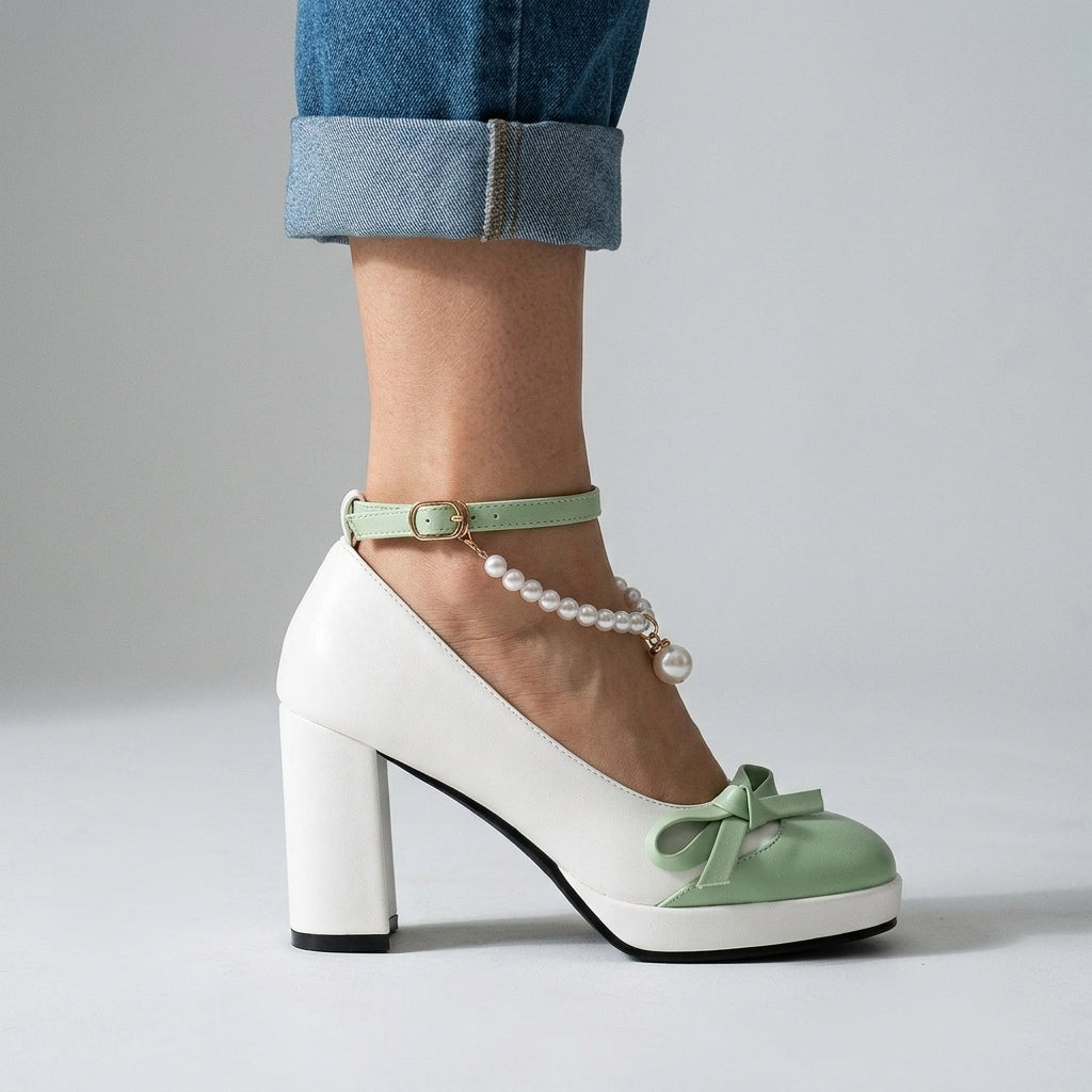 Megan Pearl Ankle Pump