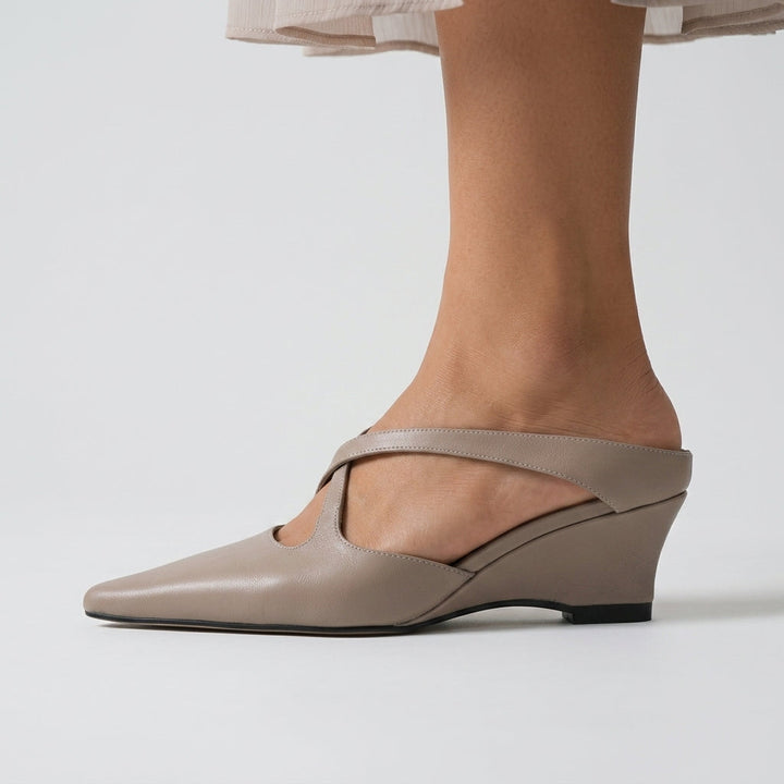 Brooklyn Crisscross Wedge Mule