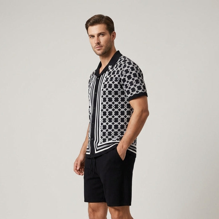 Summer Geometric Knit Two-Piece Set