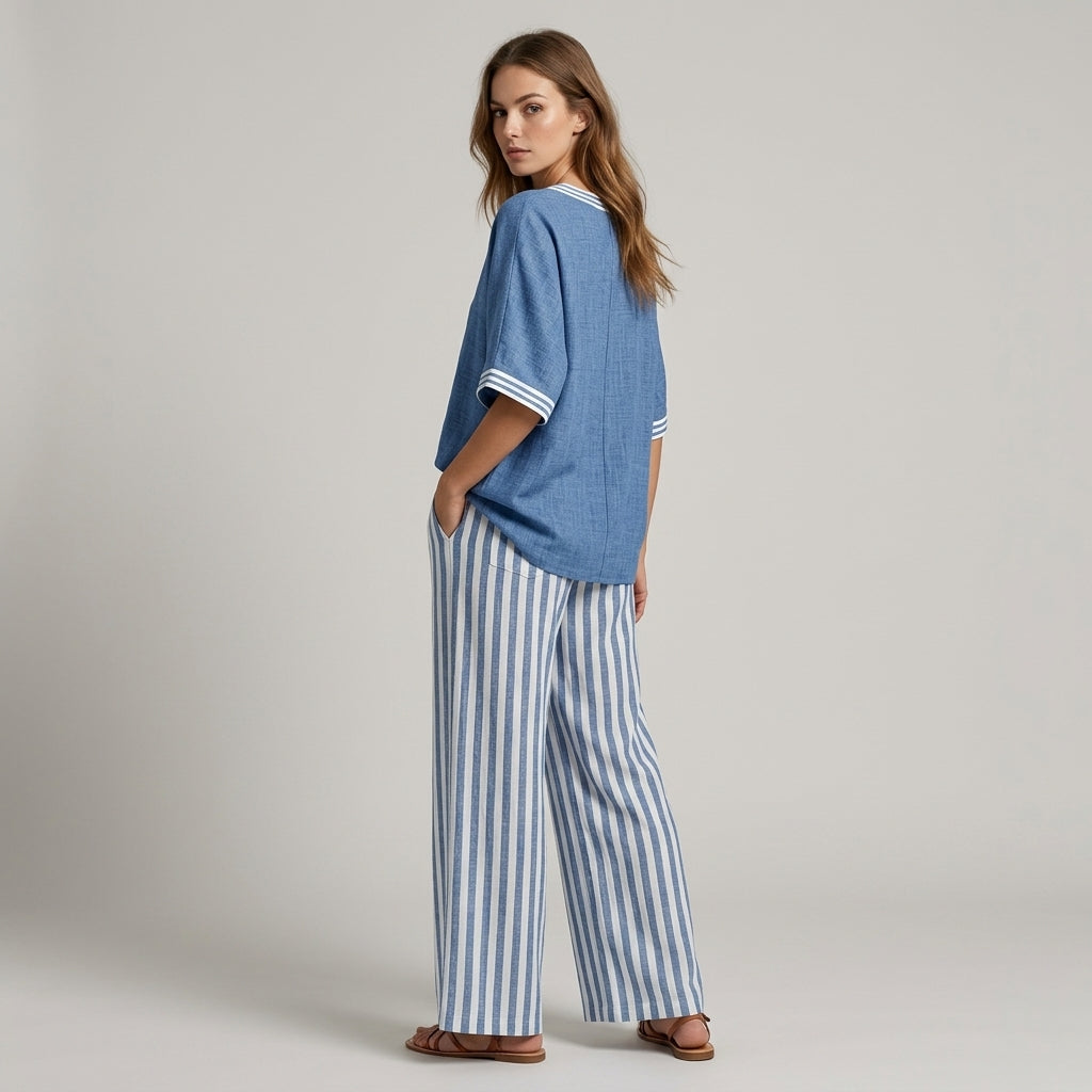 Blake Striped Wide Leg Set