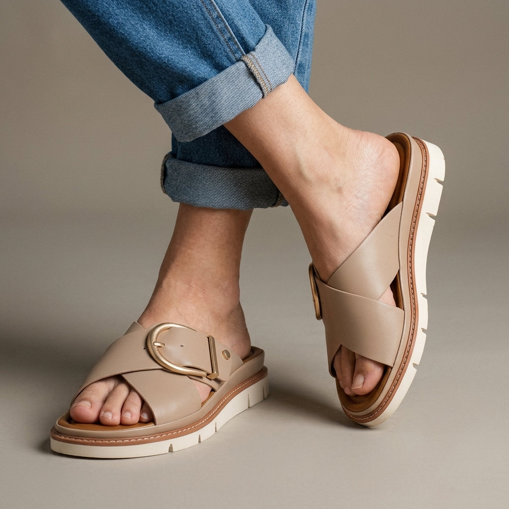 Amber Crossband Platform Slide