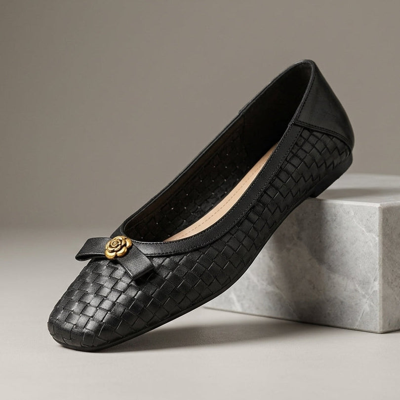 Brooke Handwoven Leather Flat