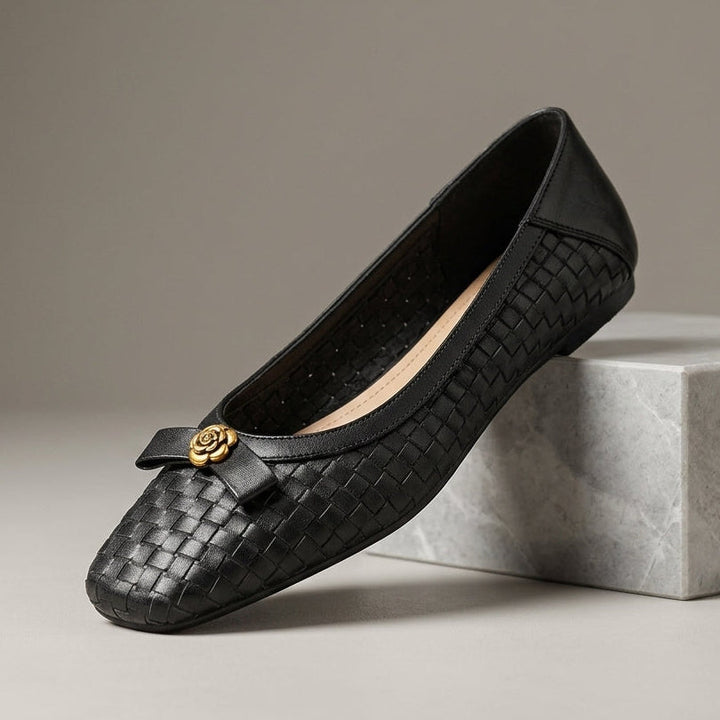 Brooke Handwoven Leather Flat