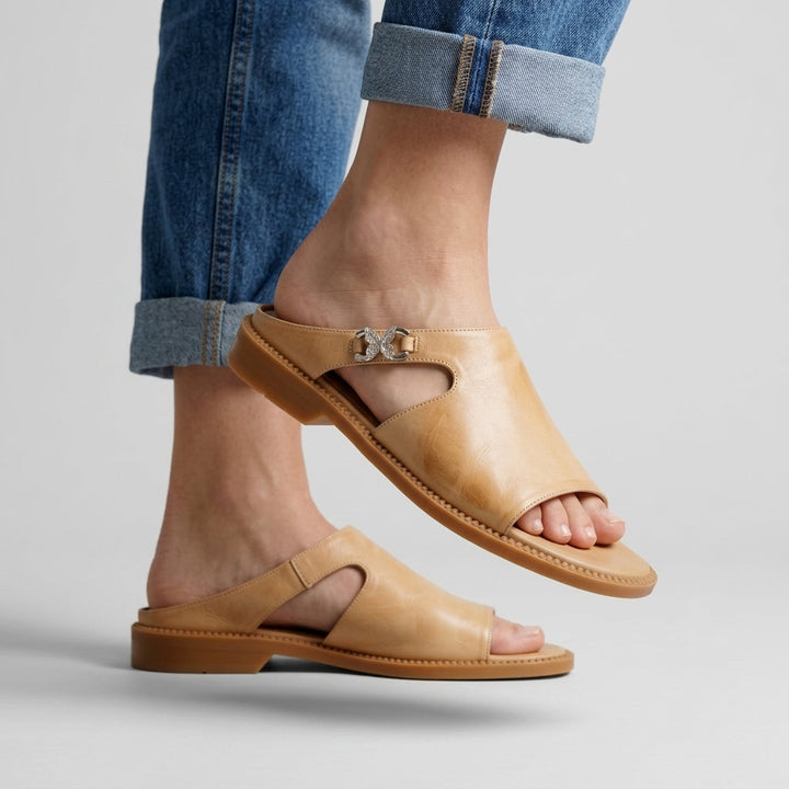 Brooke Cutout Leather Mule Sandal