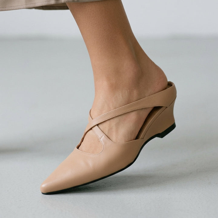 Brooklyn Crisscross Wedge Mule