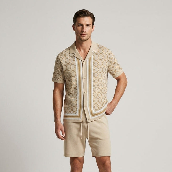 Summer Geometric Knit Two-Piece Set