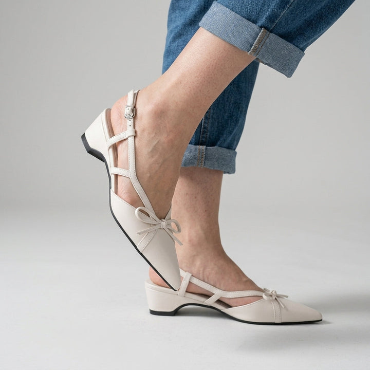 Natalie Bow Pointed Slingback