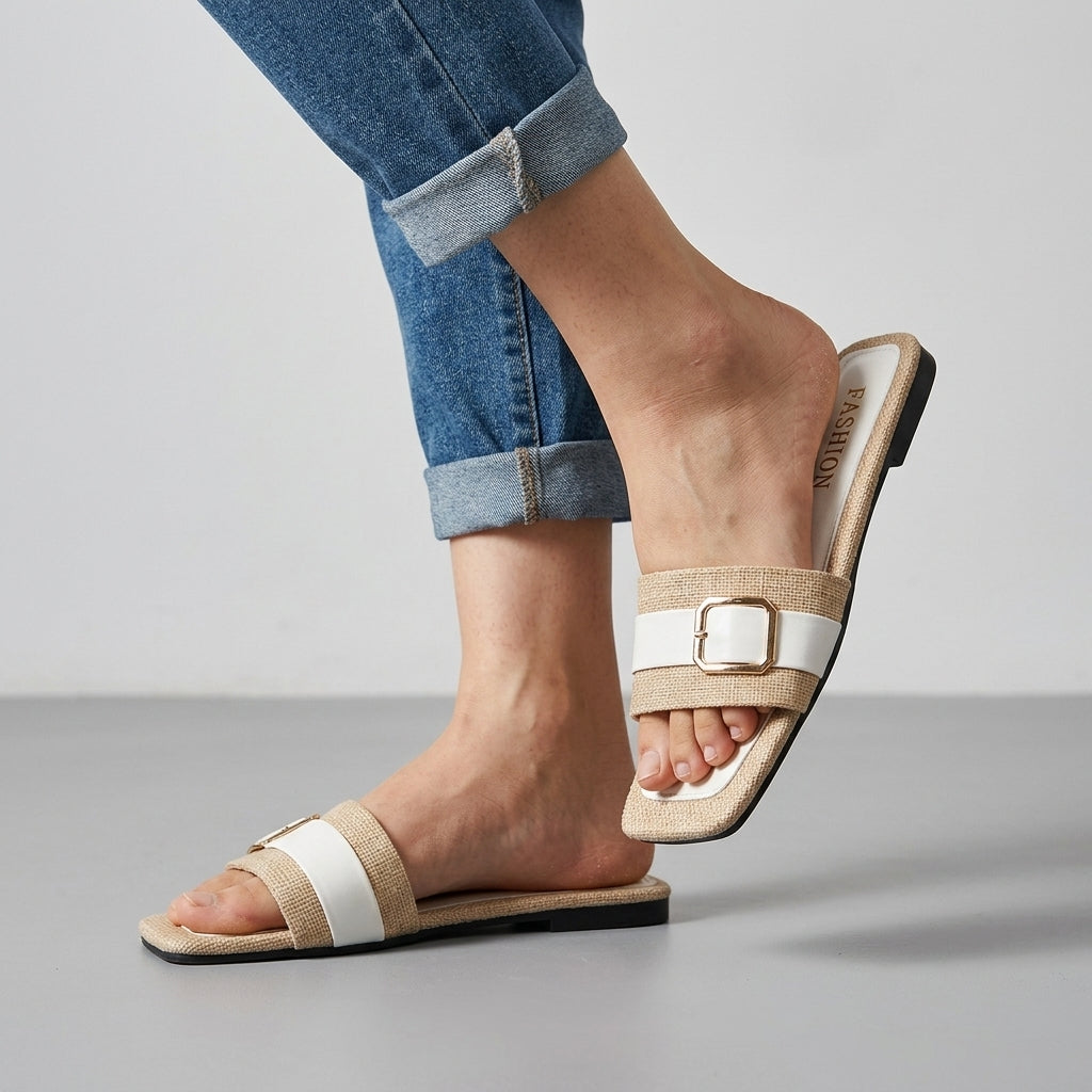 Haley Buckle Slide Sandal