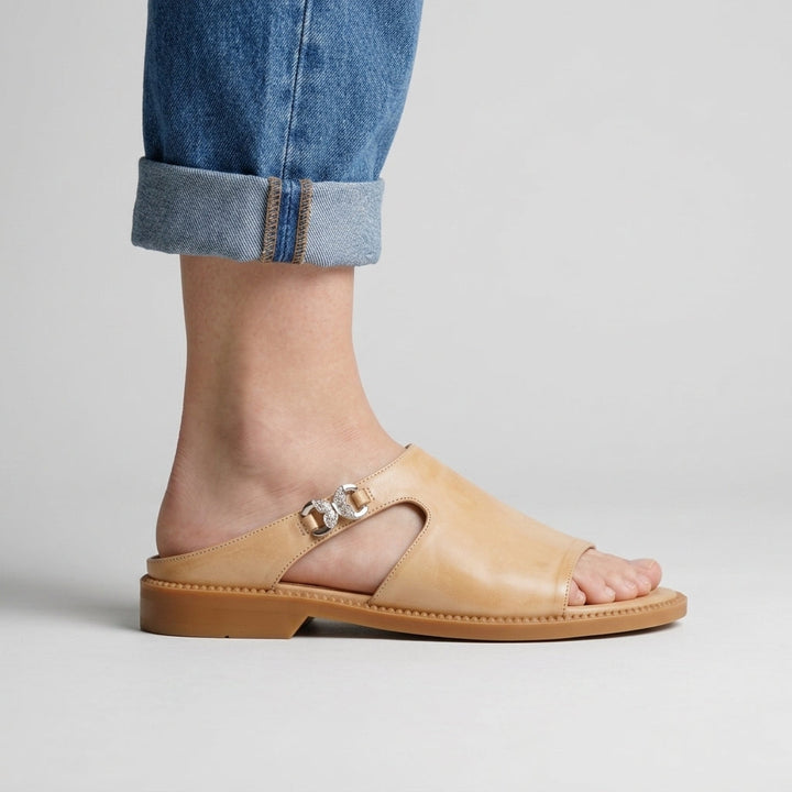 Brooke Cutout Leather Mule Sandal