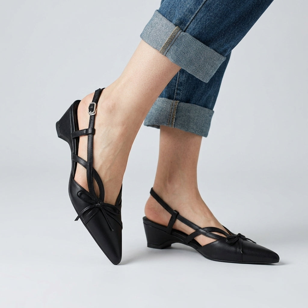 Natalie Bow Pointed Slingback