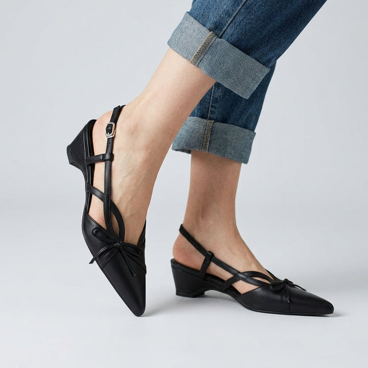 Natalie Bow Pointed Slingback