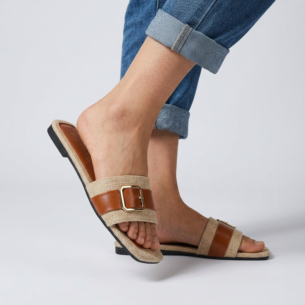 Haley Buckle Slide Sandal