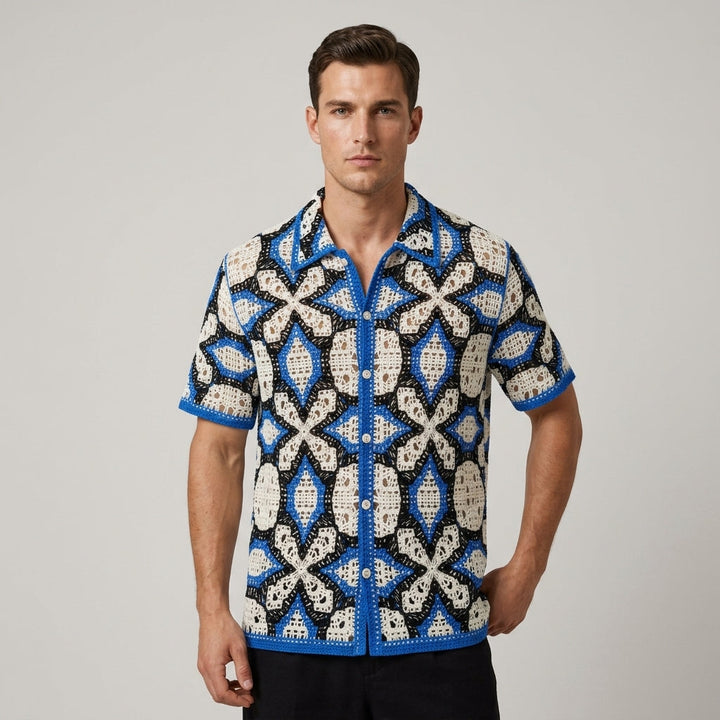 Brittany Crochet Embroidered Camp Shirt