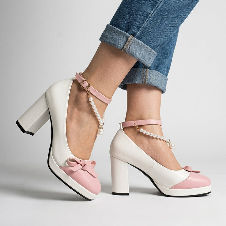 Megan Pearl Ankle Pump