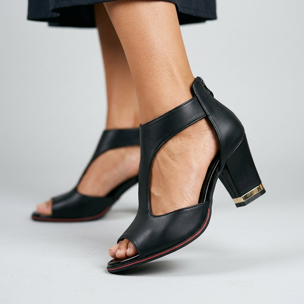 Ashley Cutout Block Heel