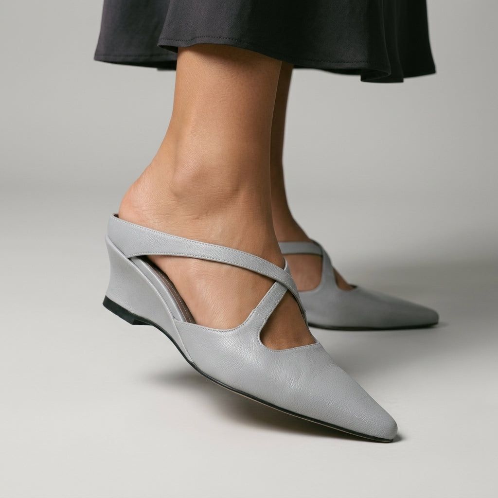 Brooklyn Crisscross Wedge Mule