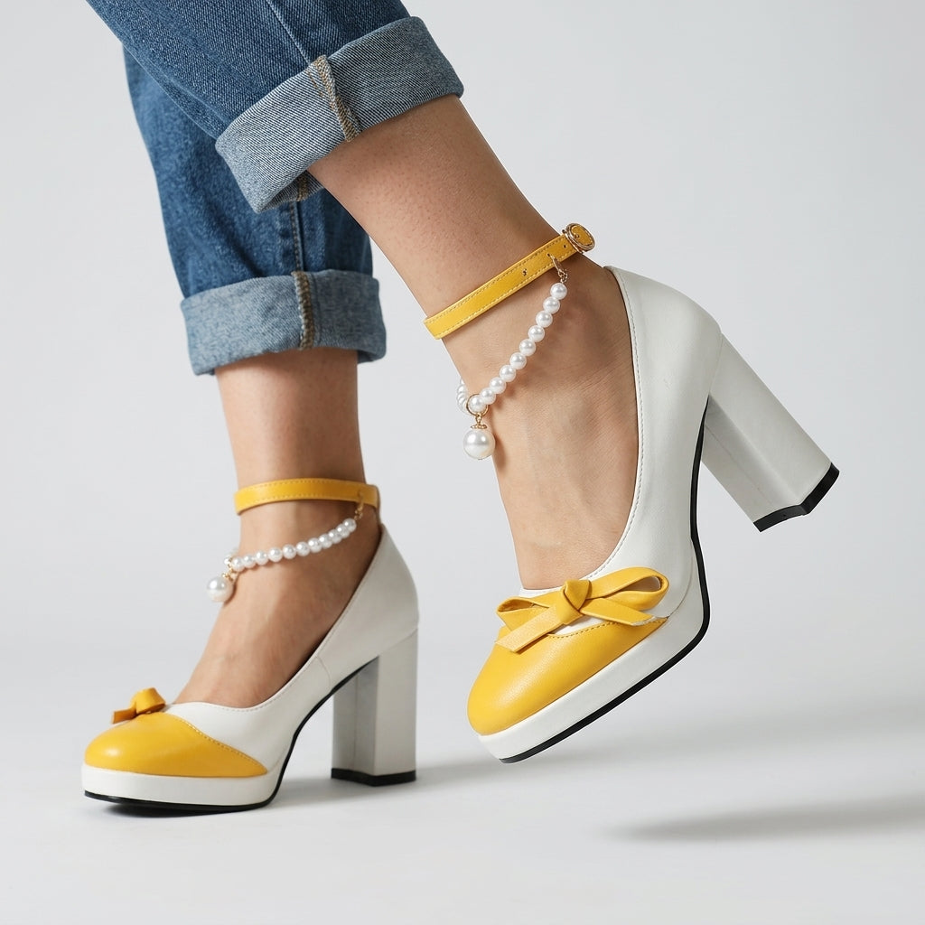 Megan Pearl Ankle Pump