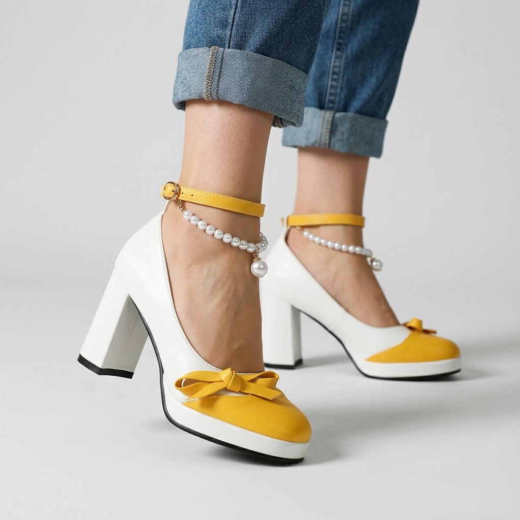 Megan Pearl Ankle Pump
