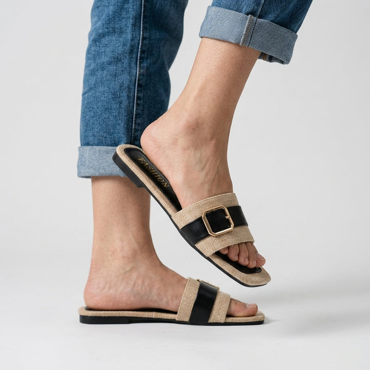 Haley Buckle Slide Sandal