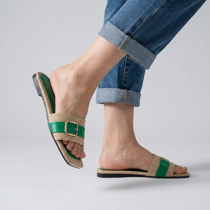Haley Buckle Slide Sandal