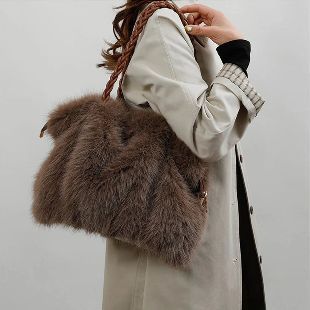 Amber Faux Mink Fur Tote