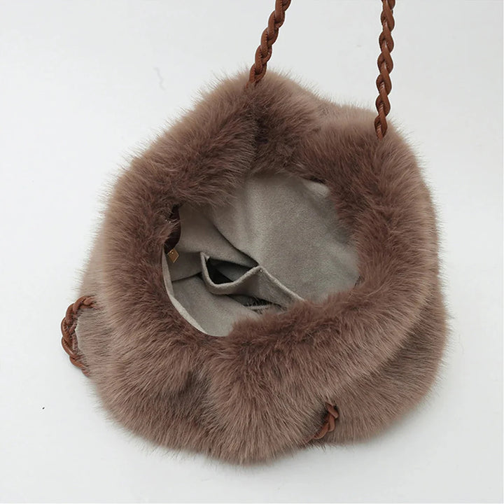 Amber Faux Mink Fur Tote
