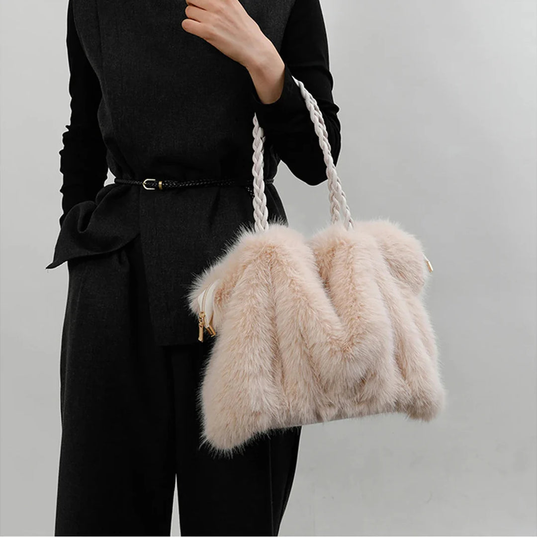 Amber Faux Mink Fur Tote