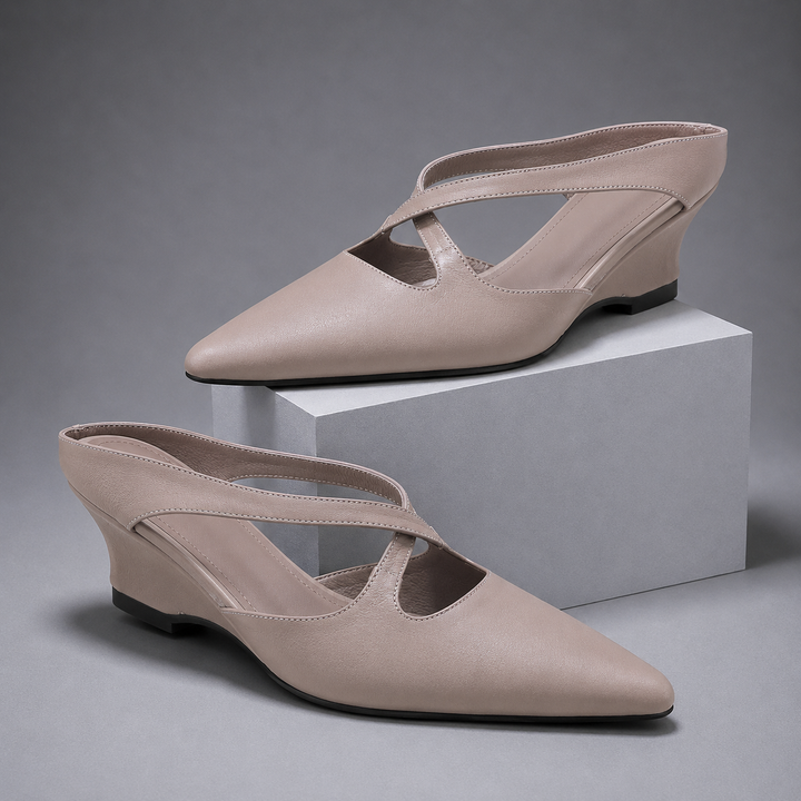 Brooklyn Crisscross Wedge Mule
