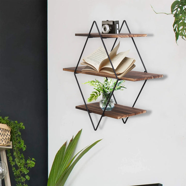 Cassidy 3 Tier Wood Floating Shelf