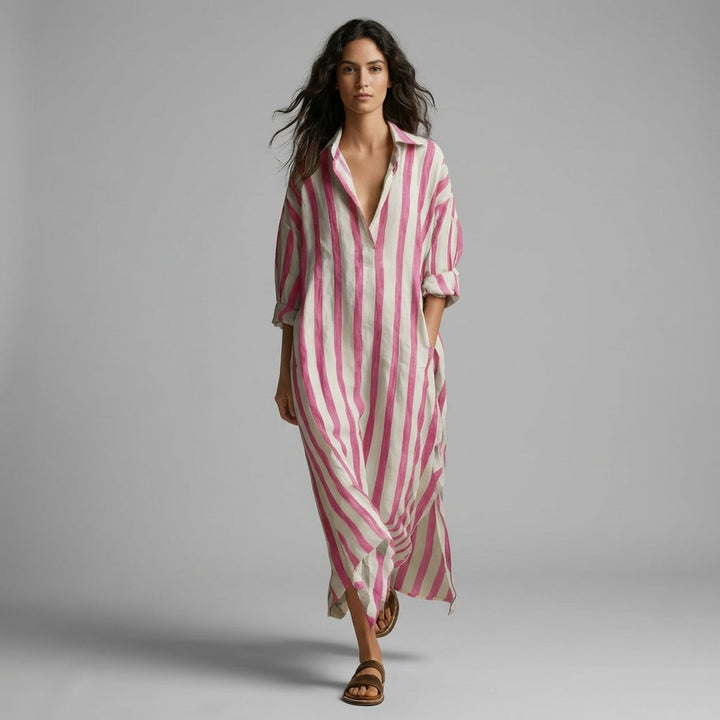Kate Striped Shirt Maxi Dress