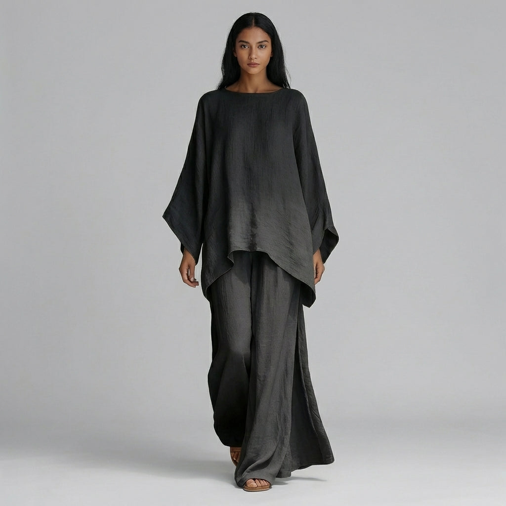 Heather Oversized Kaftan Two-Piece Set