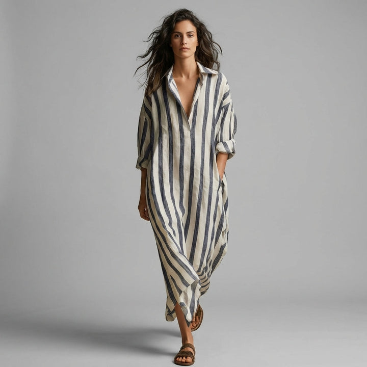 Kate Striped Shirt Maxi Dress