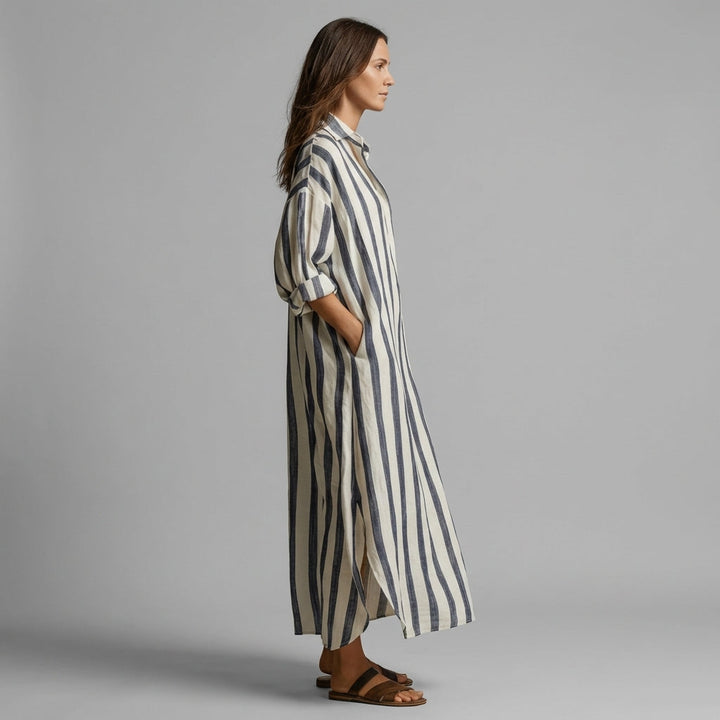 Kate Striped Shirt Maxi Dress