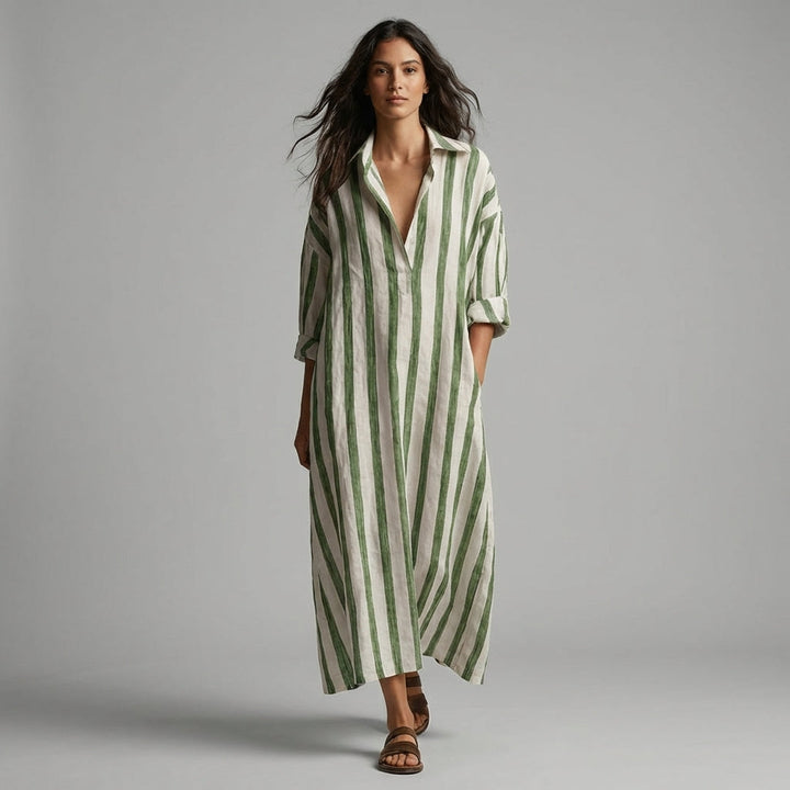 Kate Striped Shirt Maxi Dress