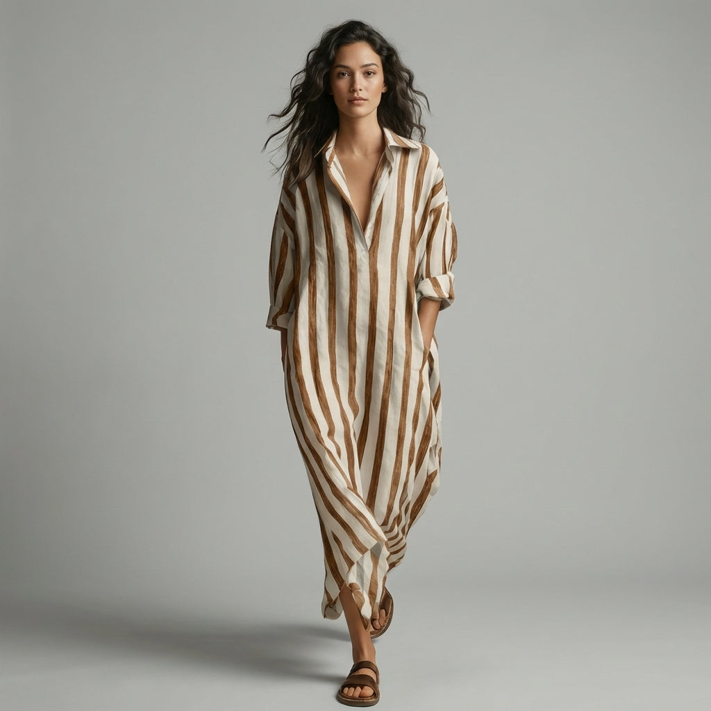Kate Striped Shirt Maxi Dress