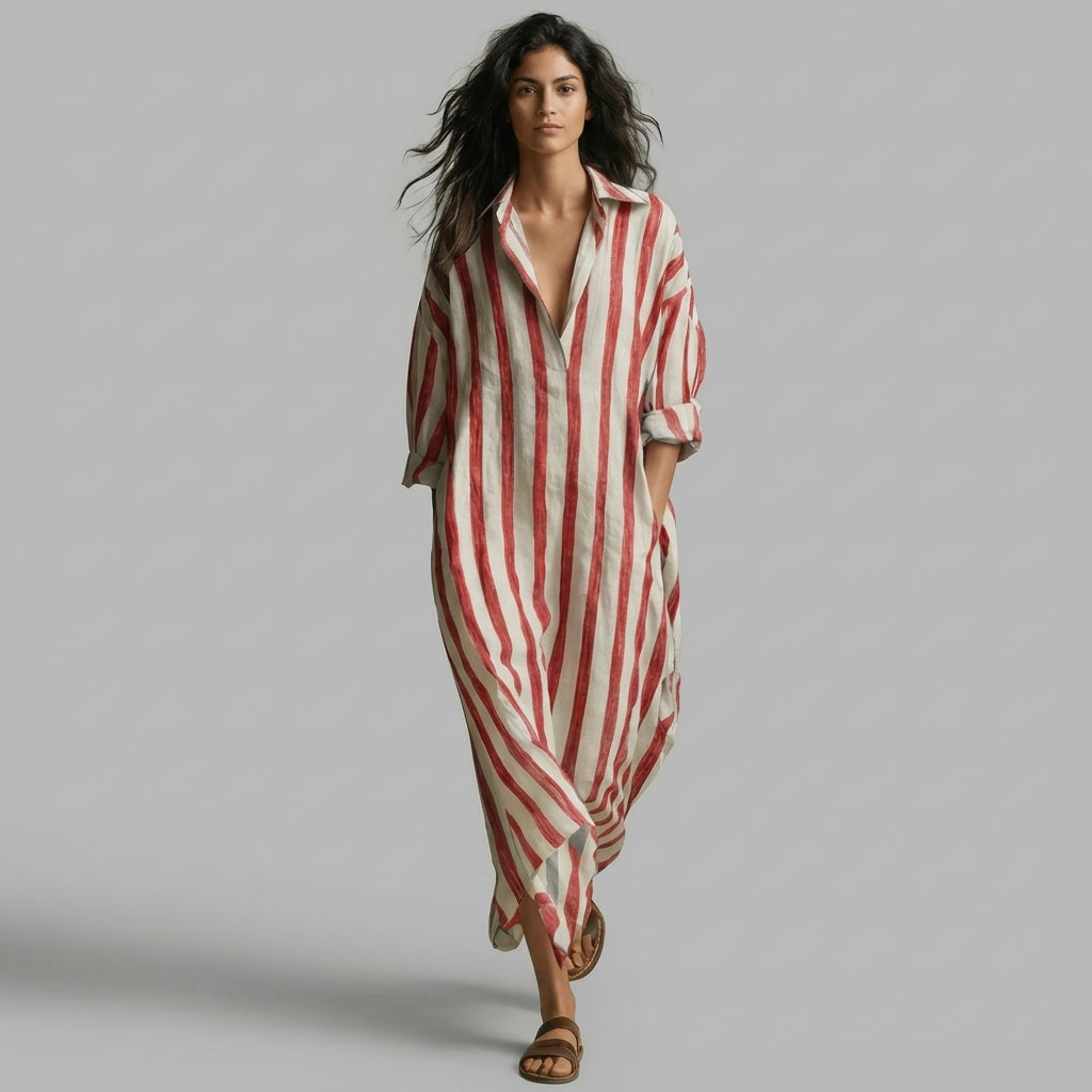 Kate Striped Shirt Maxi Dress