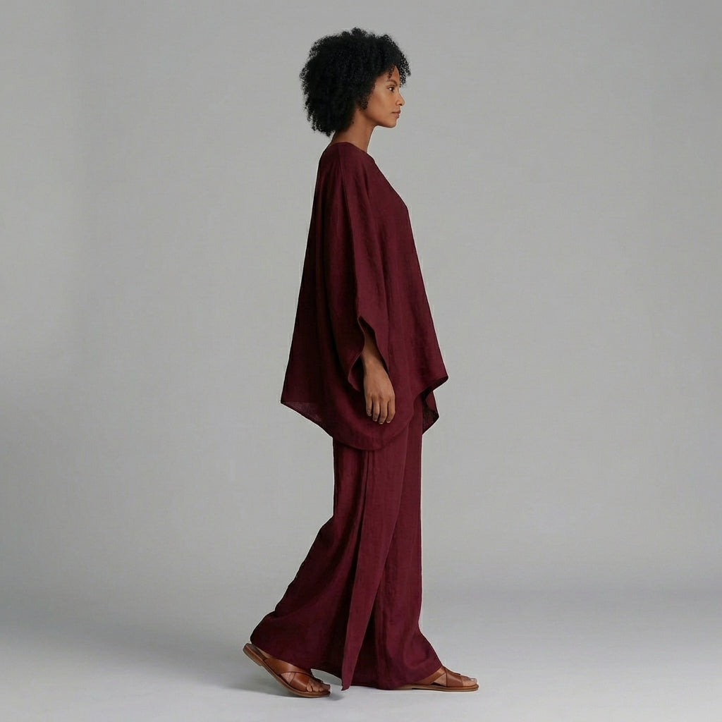 Heather Oversized Kaftan Two-Piece Set