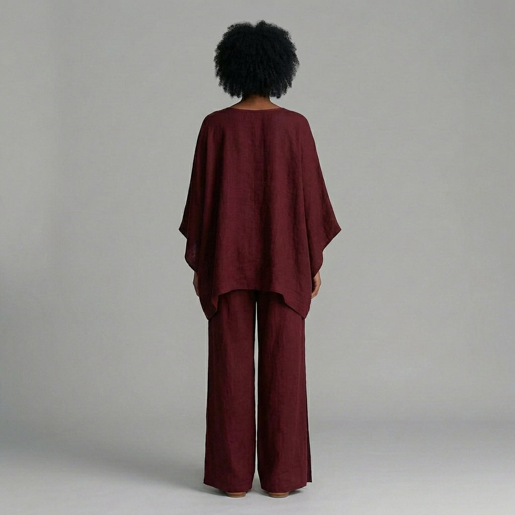 Heather Oversized Kaftan Two-Piece Set