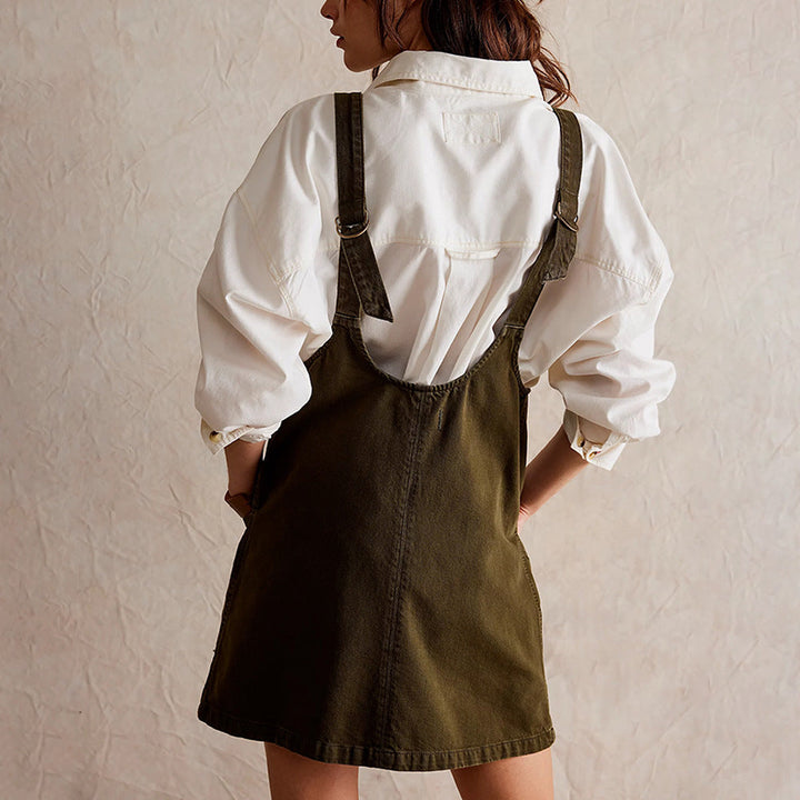 Savannah Denim Overall Dress