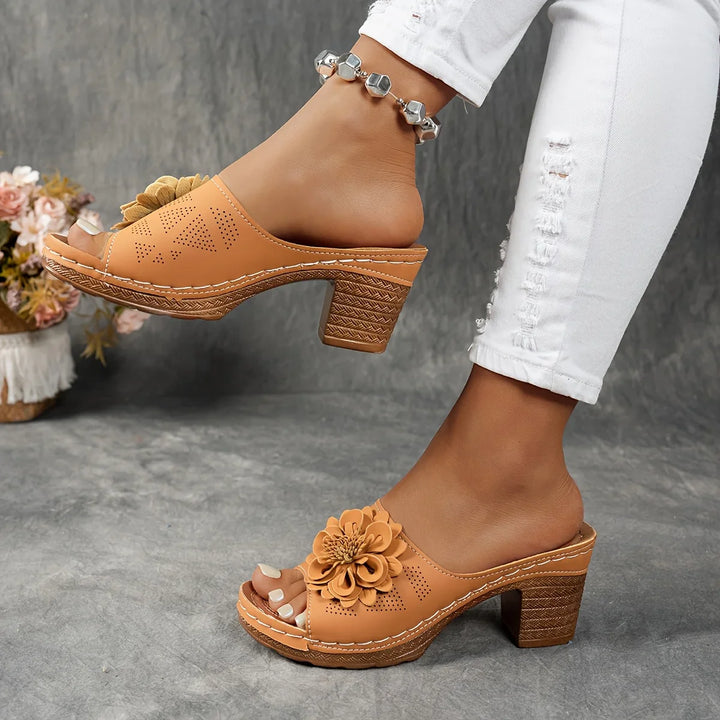 Whitney Floral Block Heel