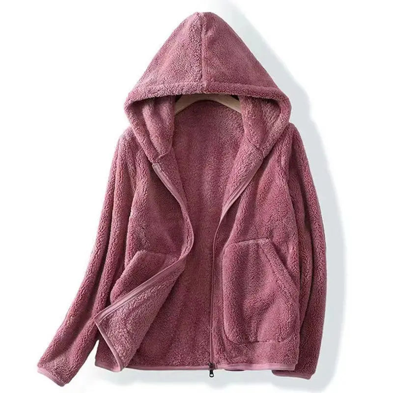 The Kristen Coral Fleece Hoodie